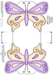 Fluttery Butterfly Shaped Treat or Favour Box Sheet 1