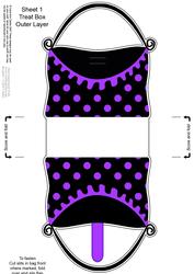Polka Dots Handbag Shaped Treat or Favour Box Sheet 1