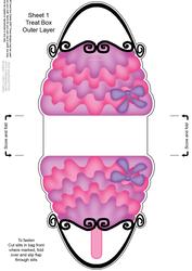 Pretty Frilly Handbag Shaped Treat or Favour Box Sheet 1
