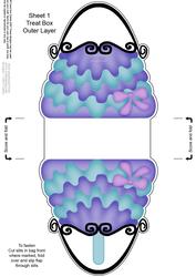 Pretty Frilly Handbag Shaped Treat or Favour Box Sheet 1
