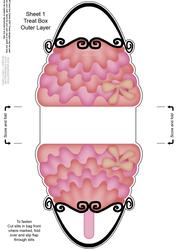 Pretty Frilly Handbag Shaped Treat or Favour Box Sheet 1