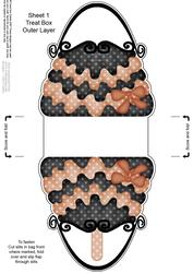 Dotty Frilly Handbag Shaped Treat or Favour Box Sheet 1