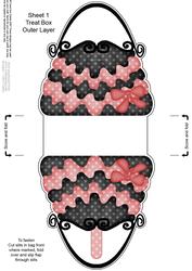 Dotty Frilly Handbag Shaped Treat or Favour Box Sheet 1