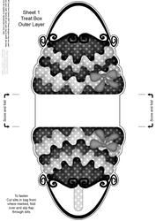 Dotty Frilly Handbag Shaped Treat or Favour Box Sheet 1