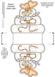Wedding Cake Shaped Treat or Favour Box Sheet 1