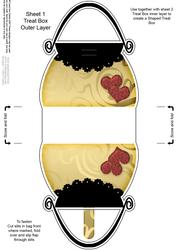 Romantic Hearts Handbag Shaped Treat or Favour Box Sheet 1