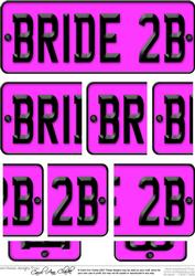 Bride to Be Novelty Number Plate with Side Stacker