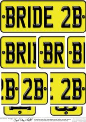 Bride to Be Novelty Number Plate with Side Stacker