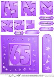 65th Bright Metallic Age Quick Card with Twisted Pyramage