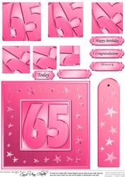 65th Bright Metallic Age Quick Card with Twisted Pyramage