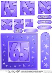 65th Bright Metallic Age Quick Card with Twisted Pyramage