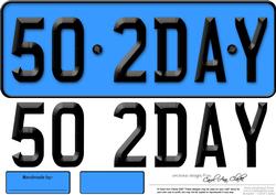 Large Dl 50th Birthday Novelty Number Plate and 3D Decoupage
