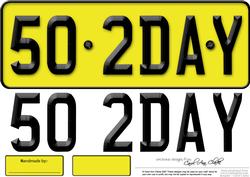 Large Dl 50th Birthday Novelty Number Plate and 3D Decoupage