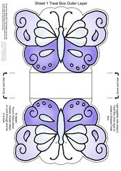 Fluttery Butterfly Shaped Treat or Favour Box Sheet 1