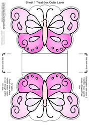 Fluttery Butterfly Shaped Treat or Favour Box Sheet 1