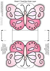 Fluttery Butterfly Shaped Treat or Favour Box Sheet 1