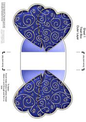 Elegant Hearts Shaped Treat or Favour Box Sheet 1