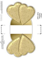 Elegant Hearts Shaped Treat or Favour Box Sheet 1