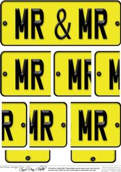Mr & Mr Novelty Number Plate with Side Stacker