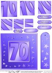 70th Bright Metallic Age Quick Card with Twisted Pyramage