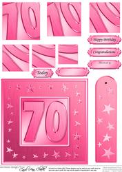 70th Bright Metallic Age Quick Card with Twisted Pyramage