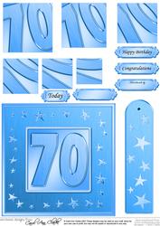70th Bright Metallic Age Quick Card with Twisted Pyramage