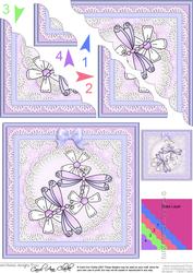 Dreamy Dragonflies Scallop Corner Side Stacker Topper