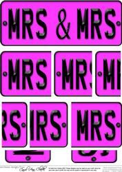 Mrs & Mrs Novelty Number Plate with Side Stacker
