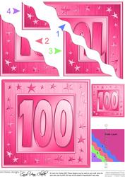 100th Bright Metallic Age Wavy Corner Side Stacker Topper