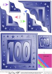 100th Bright Metallic Age Wavy Corner Side Stacker Topper