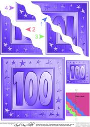 100th Bright Metallic Age Wavy Corner Side Stacker Topper