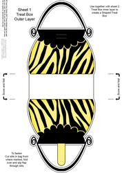 Zebra Striped Handbag Shaped Treat or Favour Box Sheet 1