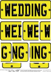 Wedding Novelty Number Plate with Side Stacker