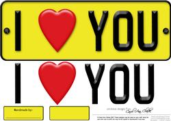 Large Dl I Love You Novelty Number Plate N 3D Decoupage