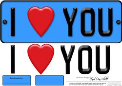 Large Dl I Love You Novelty Number Plate N 3D Decoupage