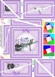 Flower Filled Wheelbarrow Quick Card with Twisted Spiral Sid