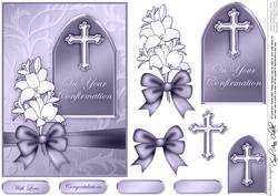 5 x 7 Confirmation Metallic Greeting with 3D Decoupage
