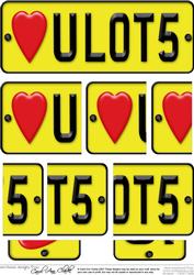 Love You Lots Novelty Number Plate with Side Stacker