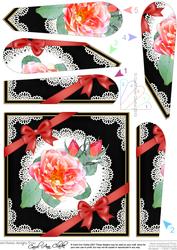 Rose and Lace Fan Pyramage Topper