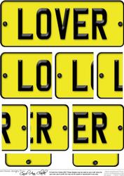 Lover Novelty Number Plate with Side Stacker