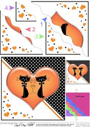 Kool Kats Purrfect Love Wavy Corner Side Stacker Topper