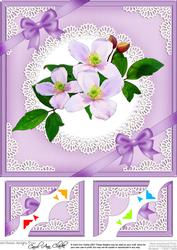 8 x 8 Clematis and Lace Scalloped Corner Topper