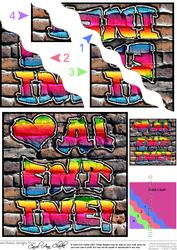 Graffiti Valentine Wavy Corner Side Stacker Topper