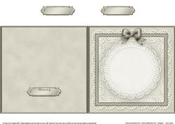 Square Pearls, Lace and Ribbon Plain Card Base Portrait Form