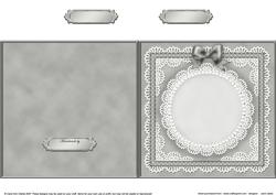 Square Pearls, Lace and Ribbon Plain Card Base Portrait Form
