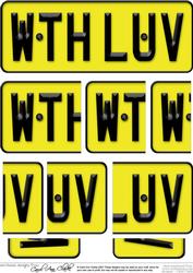With Love Novelty Number Plate with Side Stacker