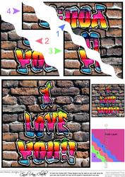 Graffiti I Love You Wavy Corner Side Stacker