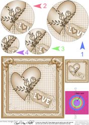 Love Heart Circle Pyramage Topper