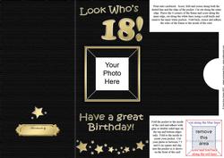 Add a Photo 18th Birthday Card with Easy Fold Frame