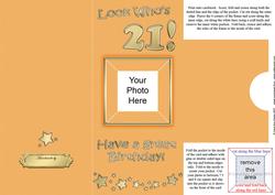 Add a Photo 21st Birthday Card with Easy Fold Frame